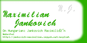 maximilian jankovich business card